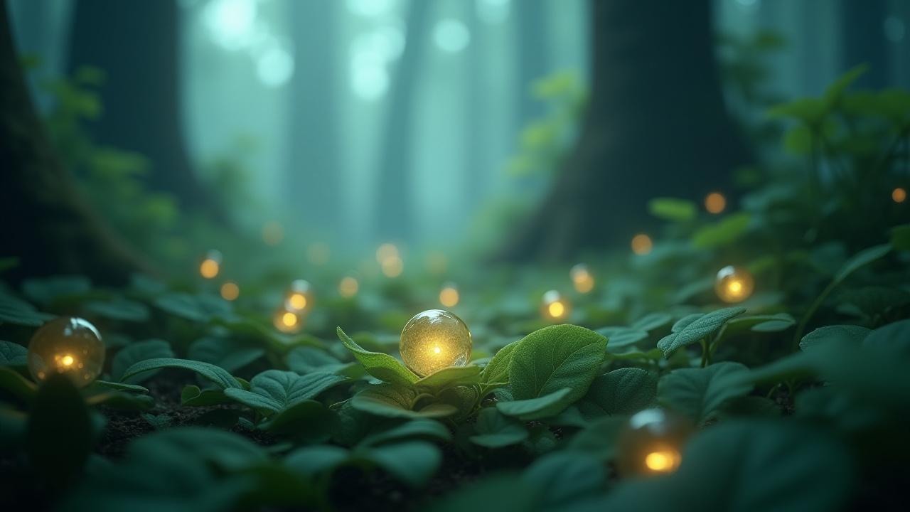 Scène détaillée de la forêt enchantée avec des dryades